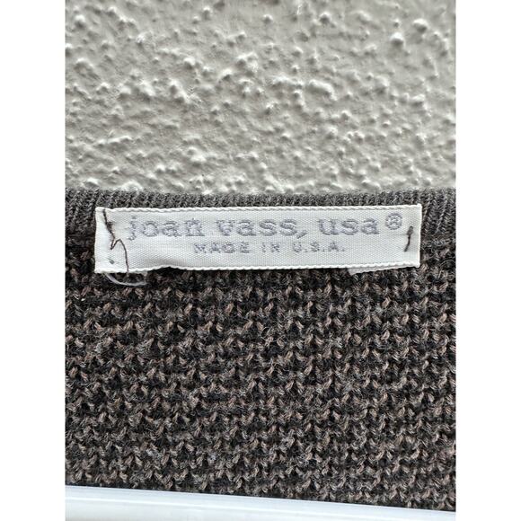 Joan Vass Womens Cardigan Size 1 Brown Button Up Long Sleeve Pockets - Picture 5 of 11